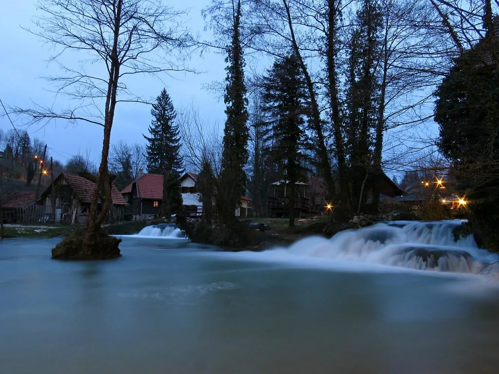 Rastoke village with famous waterfalls and mills near Slunj, Croatia.