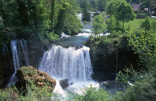 Rastoke village with famous waterfalls and mills near Slunj, Croatia.