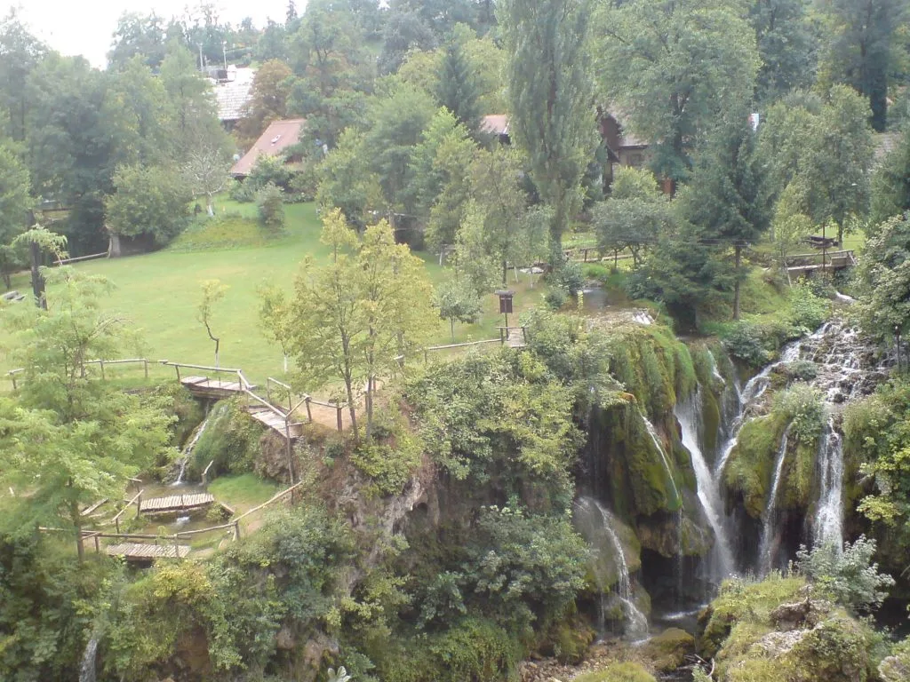 Rastoke village with famous waterfalls and mills near Slunj, Croatia.
